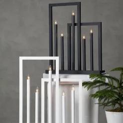 Vinduslampe Frame i tre, 5 lyskilder, mørkegrå