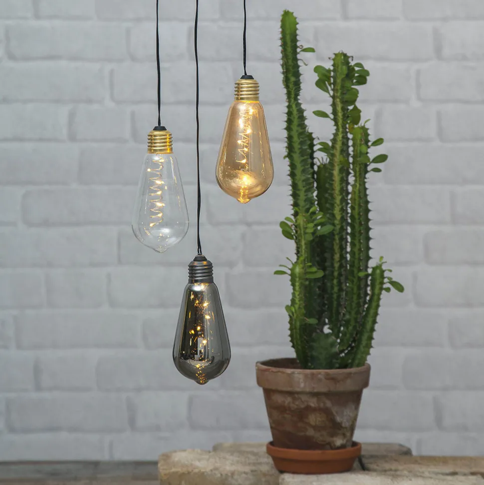 Vintage LED-dekobelysning Glow med timer, røyk