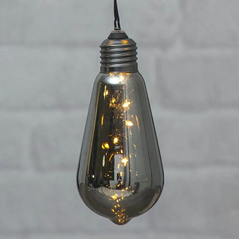 Vintage LED-dekobelysning Glow med timer, røyk