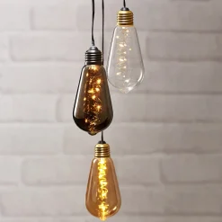 Vintage LED-dekobelysning Glow med timer, klar