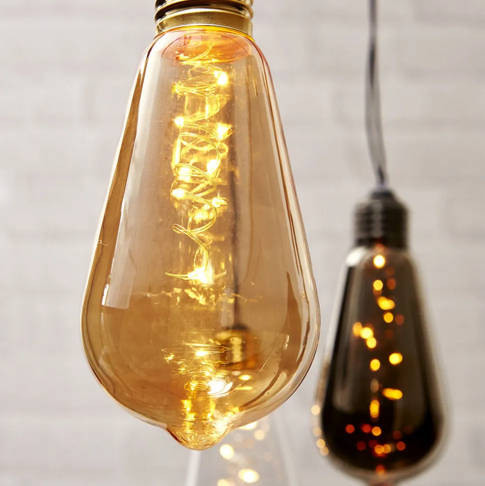 Vintage LED-dekobelysning Glow med timer, klar