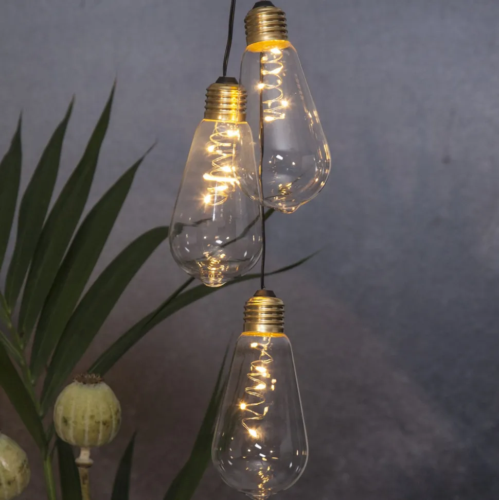 Vintage LED-dekobelysning Glow med timer, klar