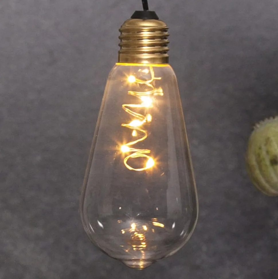 Vintage LED-dekobelysning Glow med timer, klar