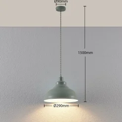 Vintage pendellampe Albertine, metall, lyseblå