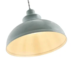 Vintage pendellampe Albertine, metall, lyseblå