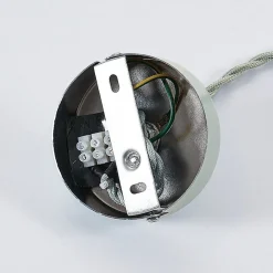 Vintage pendellampe Albertine, metall, lyseblå