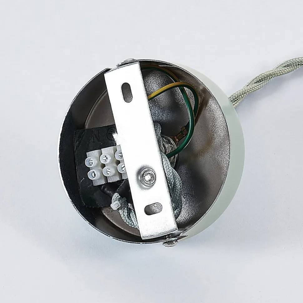 Vintage pendellampe Albertine, metall, lyseblå