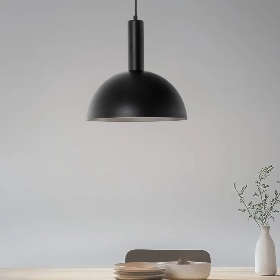 Vitrum cupola M hengelampe, svart, halvsirkelformet, Ø 30 cm