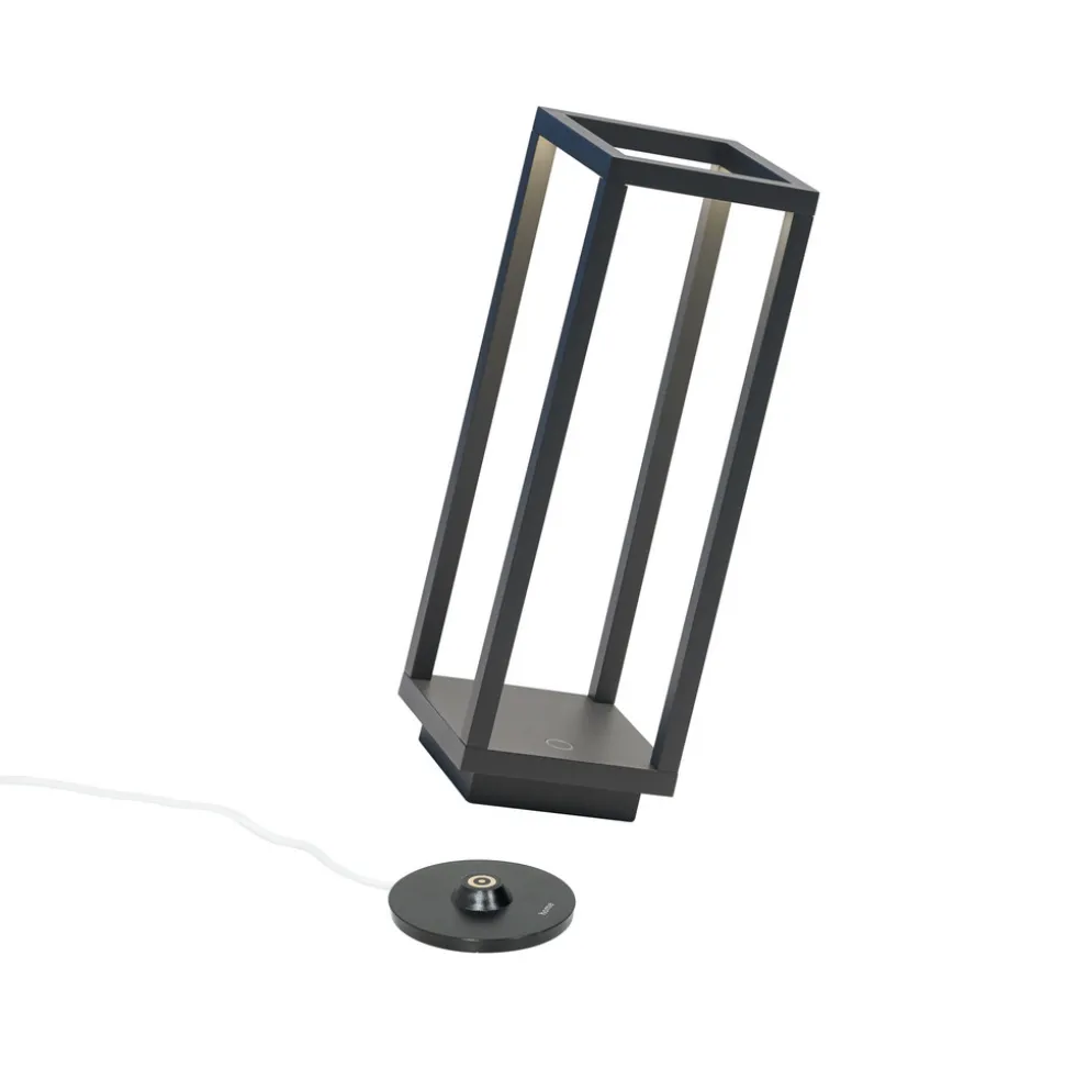 Zafferano Home LED-batteri-lykt IP54 mørkegrå