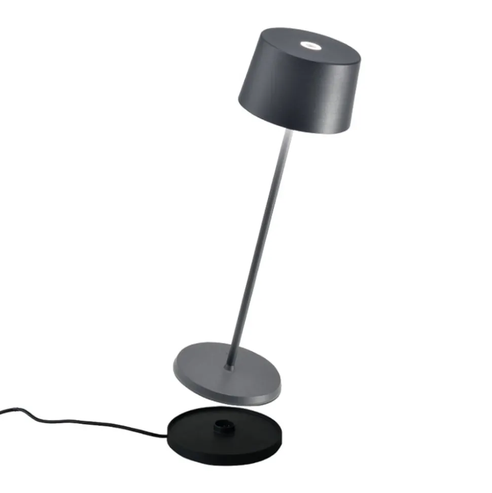 Zafferano Olivia 3K bordlampe IP65 grå