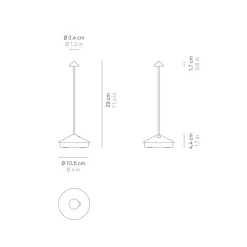 Zafferano Pina 3K bordlampe IP54 svart