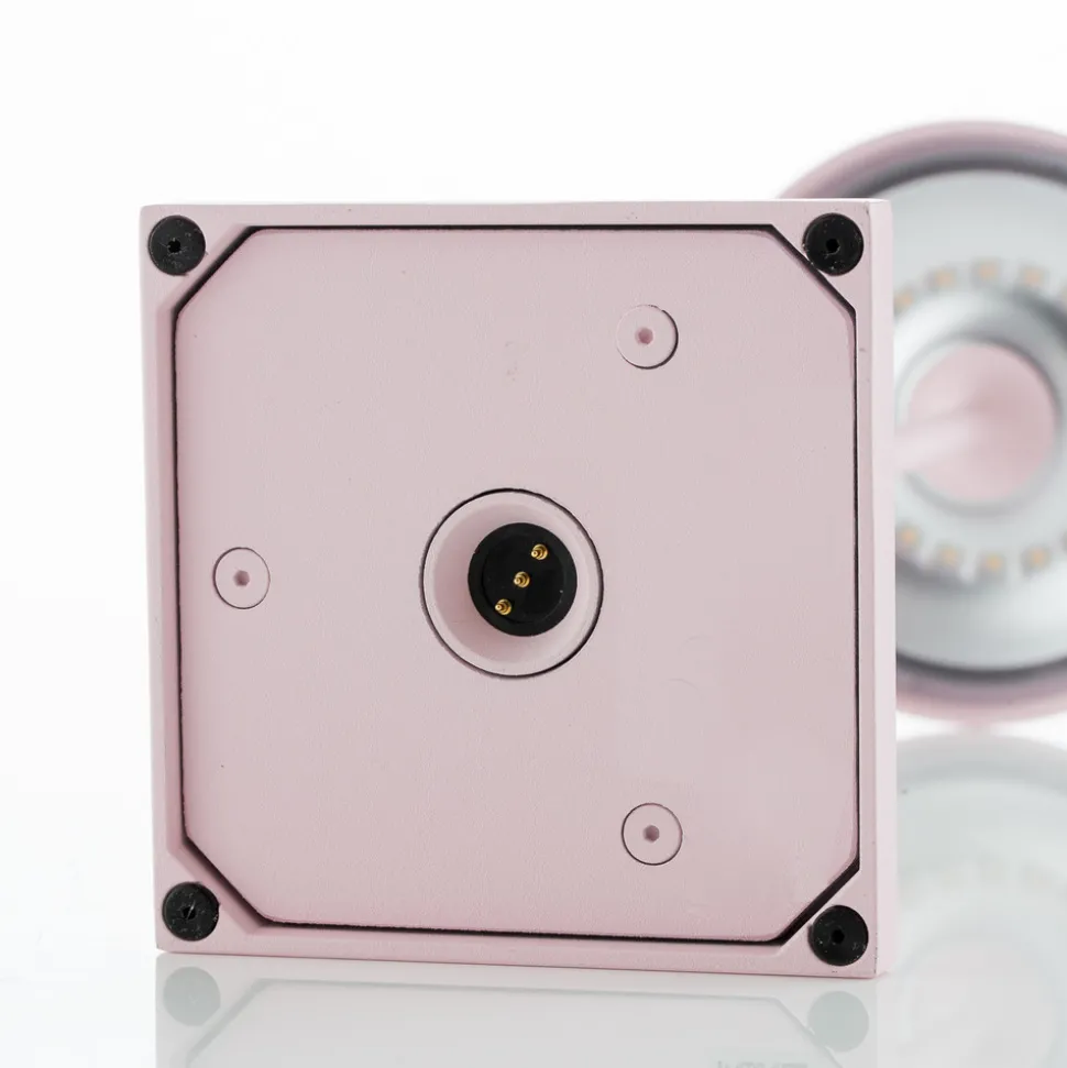 Zafferano Poldina LED-bordlampe, oppladbart batteri, matt, rosa