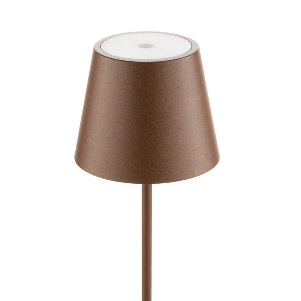 Zafferano Poldina LED-bordlampe med oppladbart batteri, matt, brun