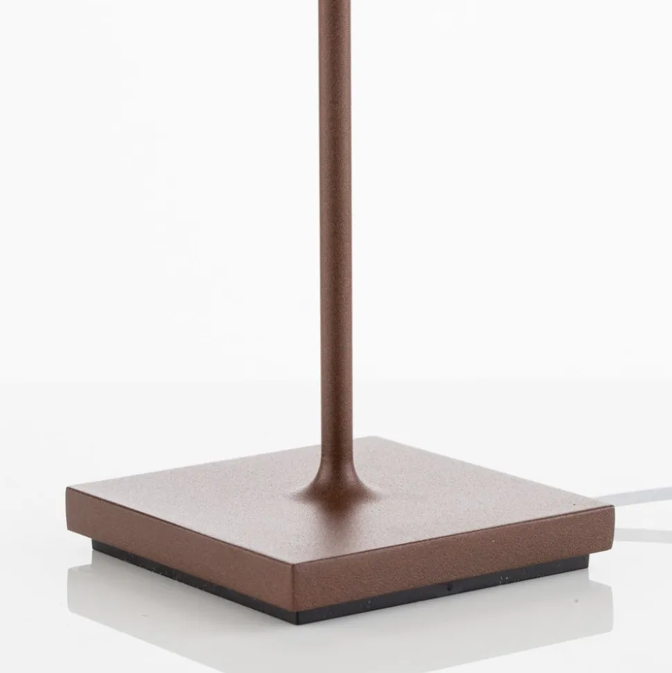 Zafferano Poldina LED-bordlampe med oppladbart batteri, matt, brun