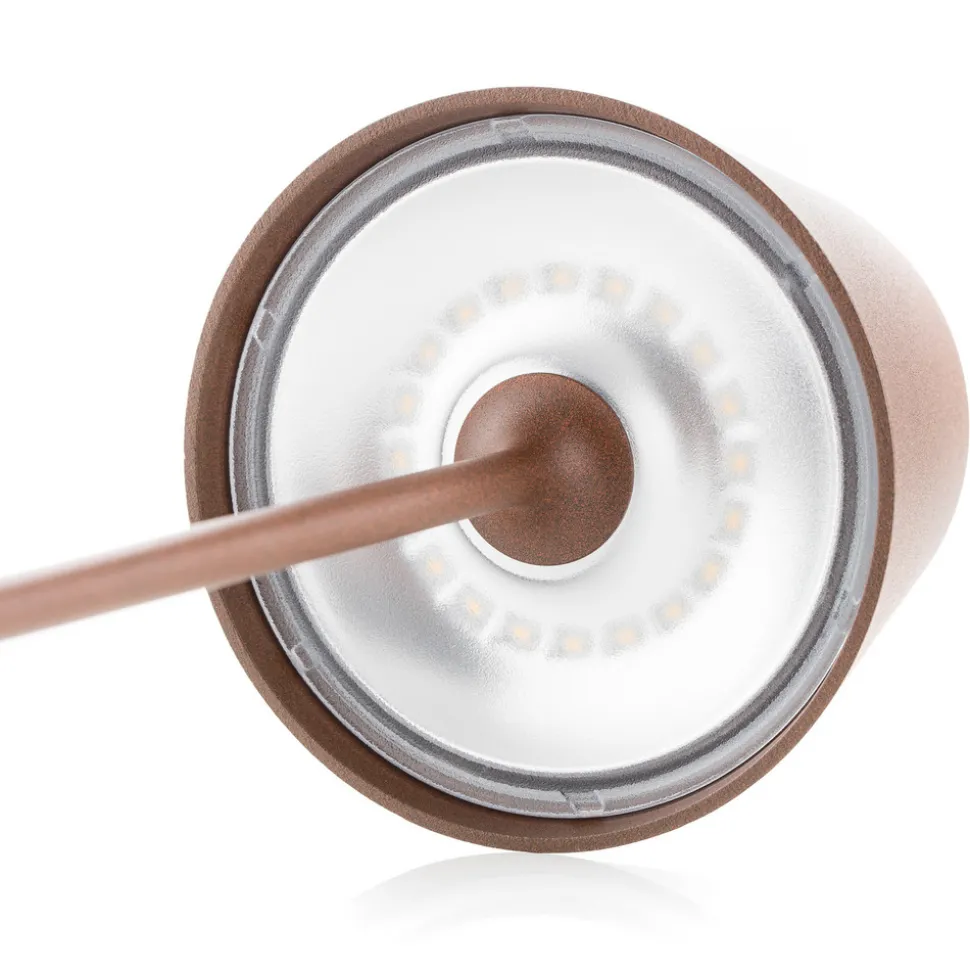 Zafferano Poldina LED-bordlampe med oppladbart batteri, matt, brun