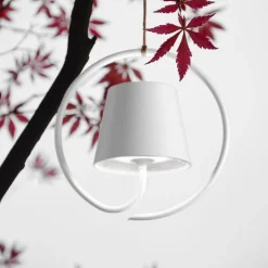 Zafferano Poldina LED-pendel med oppladbart batteri, hvit