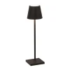 Zafferano Poldina mikro oppladbar lampe, IP65 svart