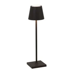 Zafferano Poldina mikro oppladbar lampe, IP65 svart