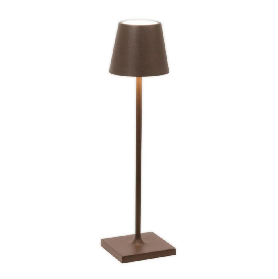 Zafferano Poldina mikro oppladbar lampe IP65 corten