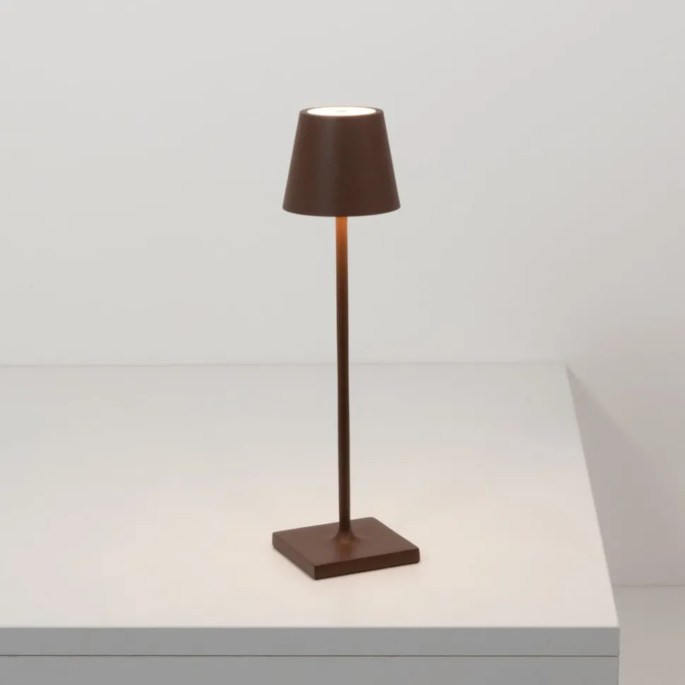 Zafferano Poldina mikro oppladbar lampe IP65 corten