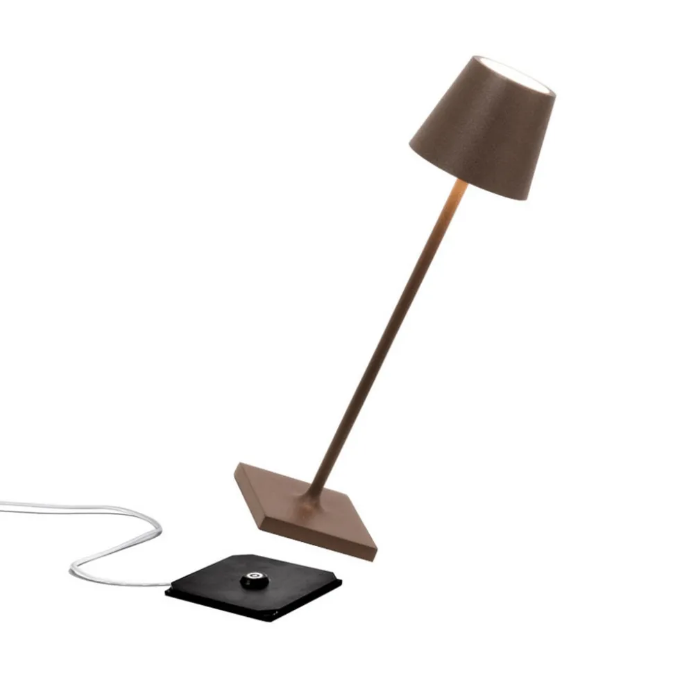 Zafferano Poldina mikro oppladbar lampe IP65 corten