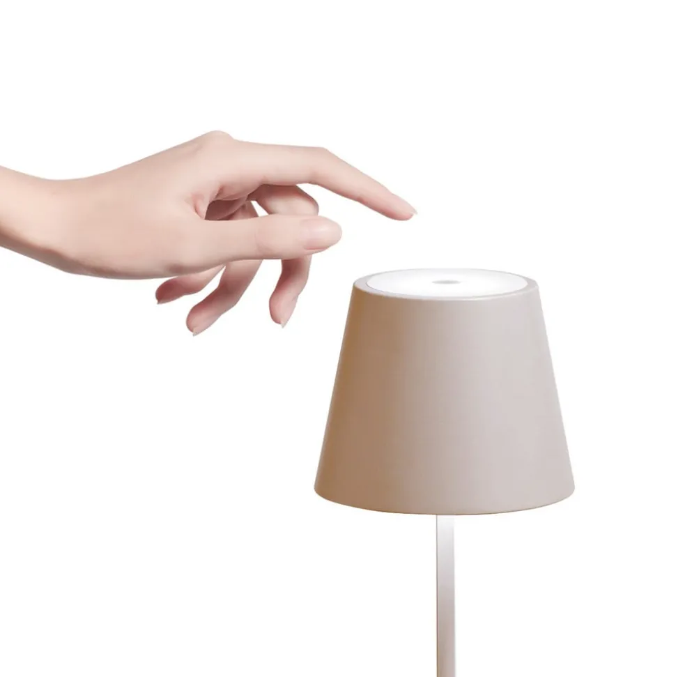 Zafferano Poldina mini bordlampe batteri IP65 sand