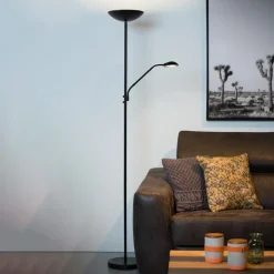 Zenith LED-uplight med LED-leselampe, svart